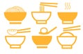 set of flat icon Chinese food