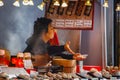 Chinese food vendor on the side of streets of Yokohama Chinatown