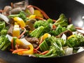 Chinese food - wok stir fry closeup Royalty Free Stock Photo