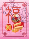 Chinese 8 foods Fu prepaid New Year frame