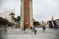 Chinese and foreigners people travel visit at square of Former Kowloon - Canton Railway Clock Tower in Hong Kong, China Royalty Free Stock Photo