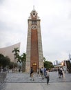 Chinese and foreigners people travel visit at square of Former Kowloon - Canton Railway Clock Tower