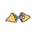 Chinese fortune cookie doodle icon, vector illustration