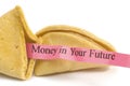 Chinese fortune cookie - Money in your future Royalty Free Stock Photo