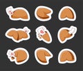 Chinese fortune cookies. Sticker Bookmark Royalty Free Stock Photo