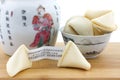 Chinese fortune cookies and teapot Royalty Free Stock Photo