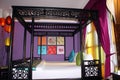 Chinese four poster bed & lanterns Royalty Free Stock Photo