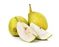Chinese fragrant pear on white background Royalty Free Stock Photo