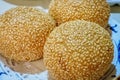 Chinese fried sesame balls Royalty Free Stock Photo