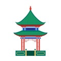 Chinese garden house or gazebo, vector icon