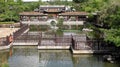 Chinese garden and lake in Lai Chi Kok Royalty Free Stock Photo