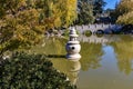 Chinese Garden Lake and Shrine Royalty Free Stock Photo