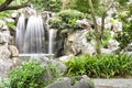 Chinese garden waterfall