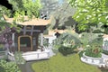 Chinese Garden in the Westpark - Digital Art