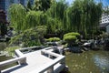 Chinese Garden: Zigzag Bridge Royalty Free Stock Photo