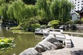 Chinese Garden Zigzag Walkway Royalty Free Stock Photo