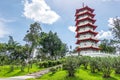 The Chinese Gardens pagoda is one of the most recognizable icons in Singapore. Royalty Free Stock Photo