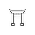 Chinese Gate line icon