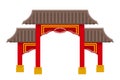 chinese gate to enter a temple or pagoda with columns and a roof vector illustration Royalty Free Stock Photo