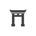 Chinese Gate vector icon Royalty Free Stock Photo