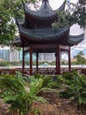 Chinese gazebo in city park garden in Florida Royalty Free Stock Photo