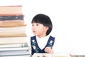 Chinese girl after returning to school Royalty Free Stock Photo