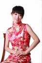 Chinese girl in traditional dress Royalty Free Stock Photo