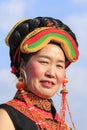 Chinese girl in traditional Miao clothing during the Heqing Qifeng Pear Flower festival