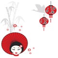 Chinese girl with umbrella