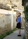 Chinese girls wear student clothes in Republic of China