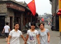 Chinese girls at Yandan Pipe hutong in Beijing, China