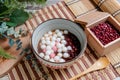 Chinese glutinous rice balls ,Chinese are eaten during Yuanxiao served as a dessert on a Lantern Festival Royalty Free Stock Photo