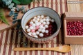 Chinese glutinous rice balls ,Chinese are eaten during Yuanxiao served as a dessert on a Lantern Festival Royalty Free Stock Photo