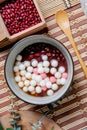 Chinese glutinous rice balls ,Chinese are eaten during Yuanxiao served as a dessert on a Lantern Festival Royalty Free Stock Photo