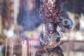 Chinese god idol in taoism temple Royalty Free Stock Photo