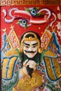 Chinese god painting at the door of Chinese shrine Royalty Free Stock Photo