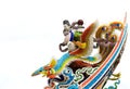 Chinese god statue ride on phoenix Royalty Free Stock Photo