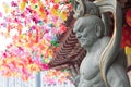 Chinese God statue at Singapore Buddha Tooth Relic temple and Museum during Chinese new year festival famous buddhism temple for