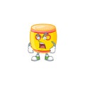 Chinese gold drum cartoon character design having angry face Royalty Free Stock Photo