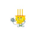 Chinese gold incense cartoon character style in a Doctor costume with tools
