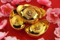 Chinese gold ingots Royalty Free Stock Photo