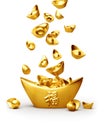 Chinese gold sycee yuanbao Royalty Free Stock Photo