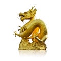 Chinese Golden Dragon Statue Royalty Free Stock Photo