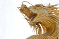 Chinese golden dragon statue in the background of blue sky Royalty Free Stock Photo