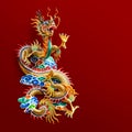 Chinese golden dragon statue