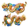 Chinese golden dragon statue