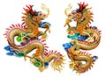 Chinese golden dragon statue Royalty Free Stock Photo