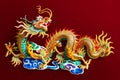 Chinese golden dragon statue Royalty Free Stock Photo