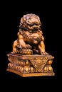 Chinese golden lion statue Royalty Free Stock Photo