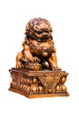 Chinese golden lion statue Royalty Free Stock Photo